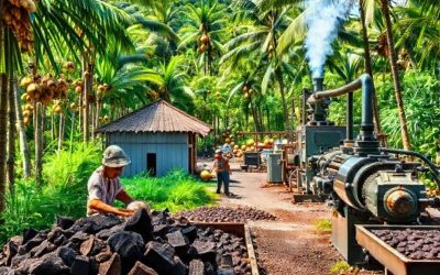 Coconut Charcoal Briquette Factory in Indonesia